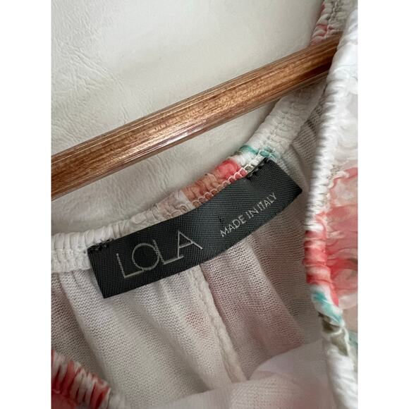 Lola made in Italy floral silky blouse size small fairy bloomcore - Picture 4 of 7